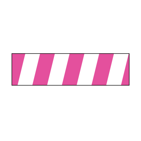 Nevs Mini - Striped Flag - White w/Flr. Pink - 3/16" x 1" NEV40223